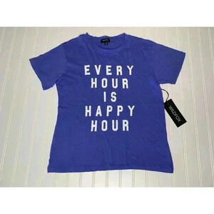 WILDFOX KeKe T- Shirt EVERY HOUR IS HAPPY HOUR TEE Small NEW.   140